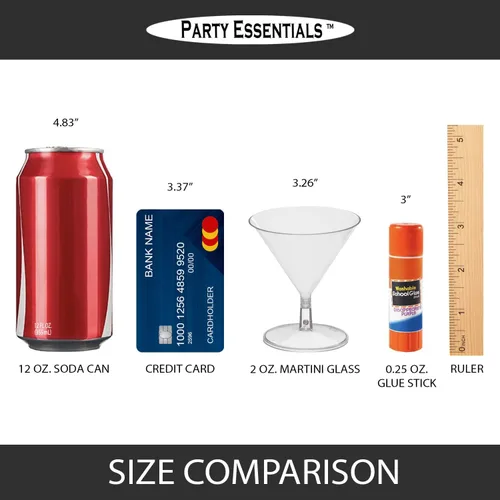 Vista 5 de Party Essentials Miniware - Vasos desechables de 2 onzas para aperitivos y postres de plástico pequeños, vasos de degustación de muestras de cóctel