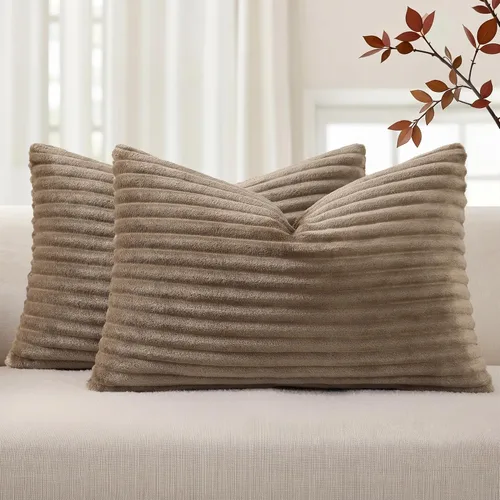Vista 21 de Simmore Juego de 2 fundas de almohada decorativas de verano de 16 x 16 pulgadas, fundas de almohada suaves de franela de felpa natural de doble cara