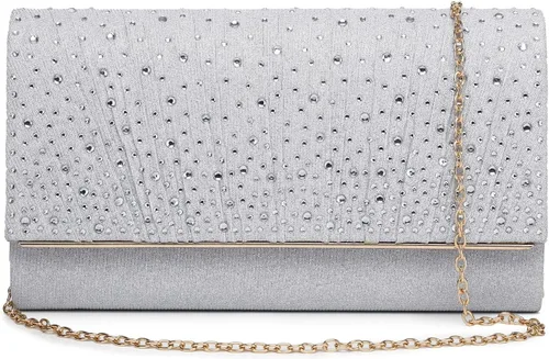 Vista 8 de Bolsas de noche para mujer, con lentejuelas con purpurina, bolso de mano brillante para mujer, bolso formal de boda, fiesta, baile