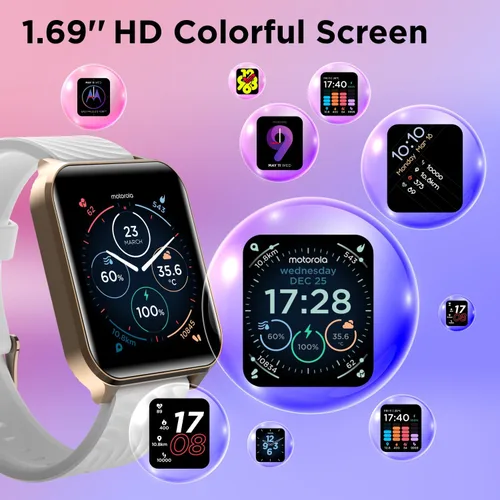 Vista 6 de Motorola Moto Watch 70 - Reloj inteligente Bluetooth de salud y fitness para uso diario, funciones avanzadas de salud, hasta 10 días de duración