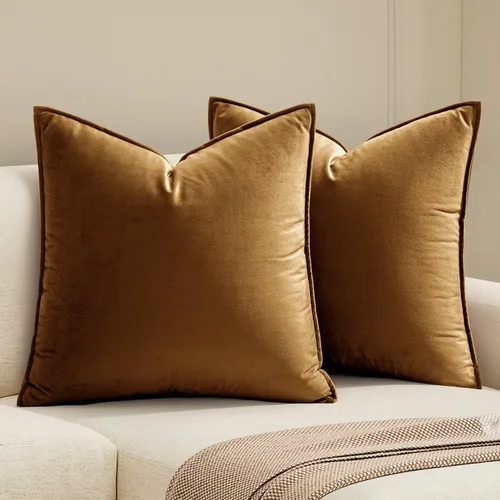 Vista 34 de MIULEE Paquete de 2 fundas de cojín decorativas de terciopelo suave, cuadradas, unicolor, para sofá, dormitorio, automóvil, 16 x 16 pulgadas