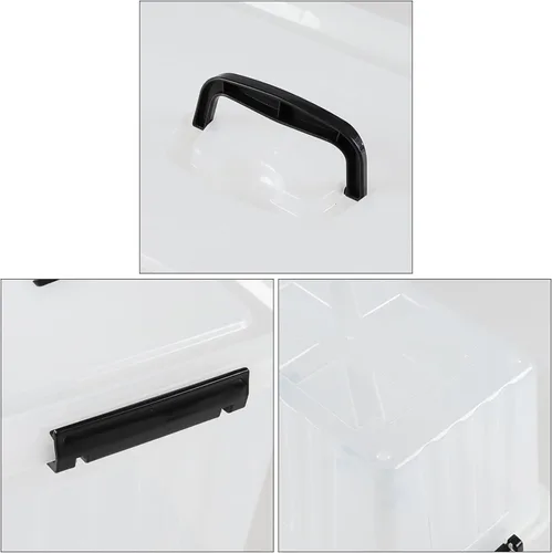 Vista 3 de Readsky Contenedor de plástico de 18 cuartos de galón con tapas y asa, bolsa de almacenamiento de plástico transparente, 4 paquetes
