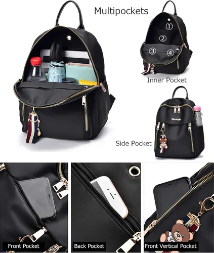 Vista 3 de Mochila para mujer, impermeable, ligera, a la moda, casual, de viaje, para mujer