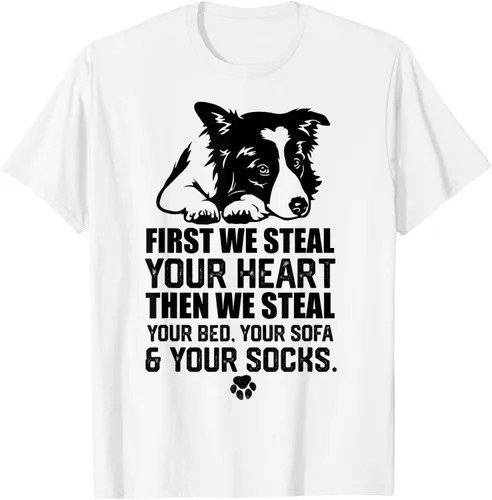Vista 53 de Border Collie Steal Your Heart Steal Your Bed - Camiseta de sofá, Gris