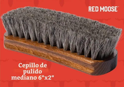 Vista 2 de Cepillo para zapatos de crin - Cepillo para pulir zapatos para cuero, botas