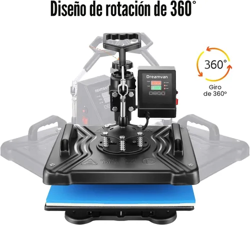 Vista 2 de WHUBEFY Prensa de Calor, Máquina de Impresión de Camisetas 5 en 1 de 15"x12" Máquina de Transferencia de Calor Industrial Digital, Máquina de Prensa