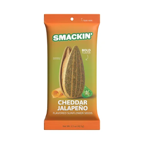 Vista 10 de SMACKIN' Semillas de girasol, tostadas Jumbo de lote pequeño, hechas en Estados Unidos - BBQ de patio trasero. Bolsas de 1.5oz (paquete de 36)