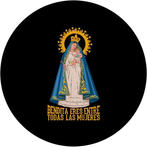 Vista 3 de Virgen de la Caridad del Cobre. Bendita entre las mujeres. PopSockets PopGrip intercambiable