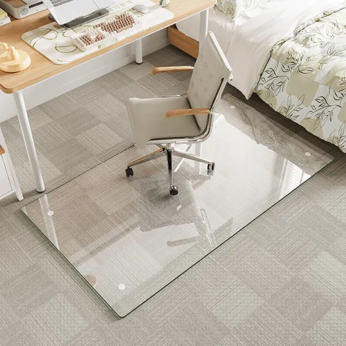 Vista 29 de Alfombrilla de cristal templado gris para silla de 30 x 48