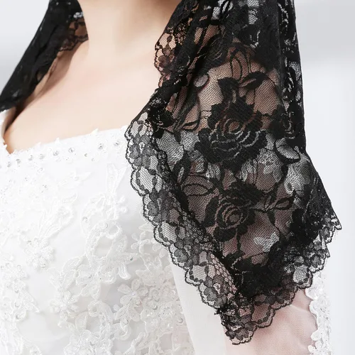 Vista 5 de Velo de mantilla de encaje suave y cómodo, 7 colores, estilo español, velo de encaje, cubierta de cabeza, forma de D