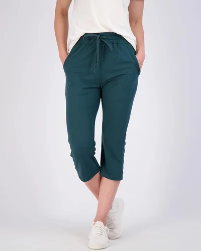 Vista 2 de Paquete de 3 pantalones deportivos capri suaves y sedosos con cordón para mujer (disponible en tallas grandes)