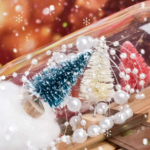 Vista 4 de Mini árbol de Navidad artificial, 24 piezas, multicolor mini cepillo para botellas, árboles helados con base de madera para escenas en miniatura