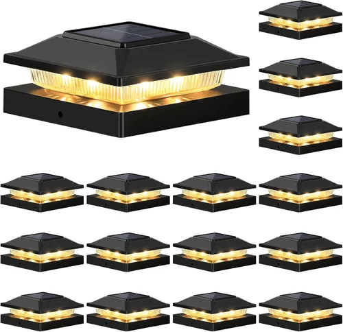 Vista 13 de Brightever Paquete de 6 luces solares para postes de 4 x 4, 3.5 x 3.5, luces solares para postes de valla, impermeables, para postes de vinilo