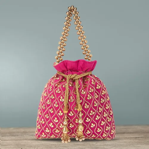 Vista 5 de Aheli Potli Monederos para mujer, hecho a mano, bolso de noche, elegante pulsera de moda nupcial