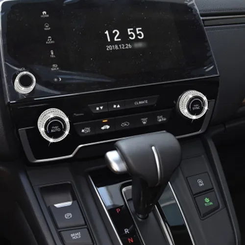 Vista 5 de TOMALL Bling - Cubierta para perilla de aire acondicionado compatible con Honda CRV 2017-2022, cubierta de botón de volumen de sonido central