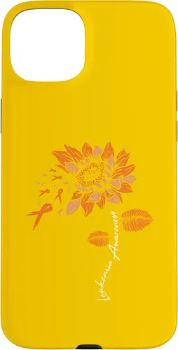 Vista 9 de iPhone 16 Leukemia Blood Cancer Awareness Orange Ribbon Sunflower Case