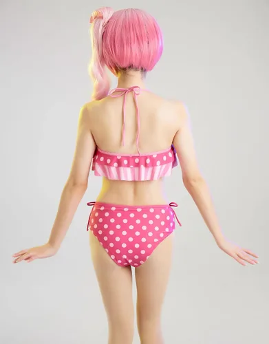 Vista 2 de haikyuu Traje de baño de dos piezas de anime para mujer, conjunto de bikini Kawaii