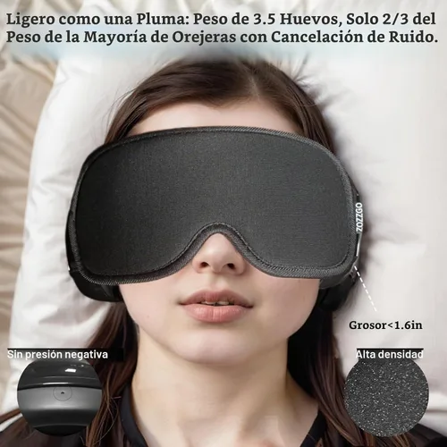 Vista 4 de Set de orejeras con reducción de ruido y máscara para los ojos para dormir, juego de orejeras con cancelación de ruido y máscara de dormir 3D