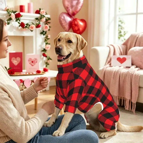 Vista 5 de SWEET TANG Funny Unique Pet Onesie Calming Shirt Christmas Buffalo Plaid Pattern (253)