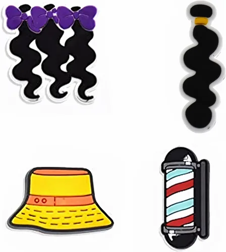 Vista 2 de Dijes para zapatos de peluquería, bonitos dijes de decoración de zapatos de peluquería de PVC para zapatos, pulseras, pulseras y regalos de fiesta