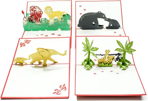 Vista 13 de Tarjetas de felicitación 3D Pop Up Happy Birthday Gift para niños. Juego de 4 paquetes surtidos (paquete de 4, surtido)