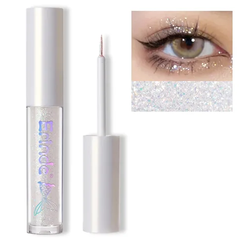 Vista 9 de Erinde Maquillaje delineador de ojos con purpurina líquida, delineador de ojos metálico brillante, resistente al agua, brillo debajo de la sombra