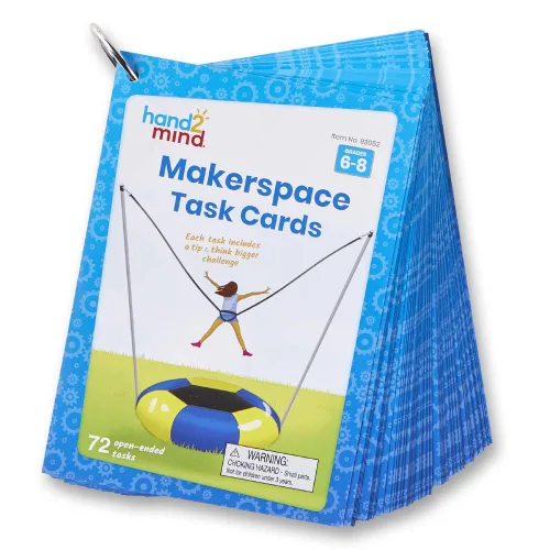 Vista 5 de hand2mind Makerspace - Tarjetas de tareas, tarjetas de aprendizaje STEM para niños de grado K-2, 36 actividades STEM, proyectos de construcción
