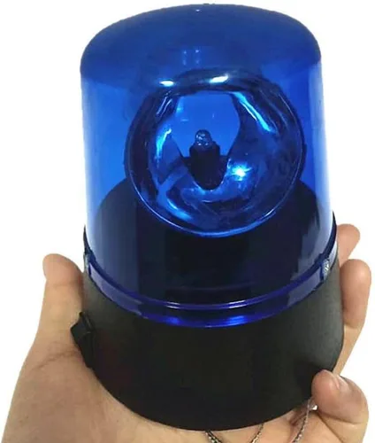 Vista 3 de anso Rotación azul LED policía coche baliza discoteca fiesta DJ lámpara DIY luz de alerta roja (rojo)