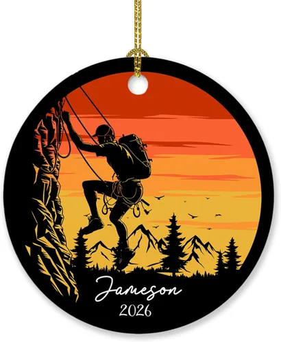 Vista 7 de Adorno personalizado de tiro con arco de Navidad 2025, adorno de Navidad con arco y flecha, regalo con nombre de arquero, año, adorno de jugador