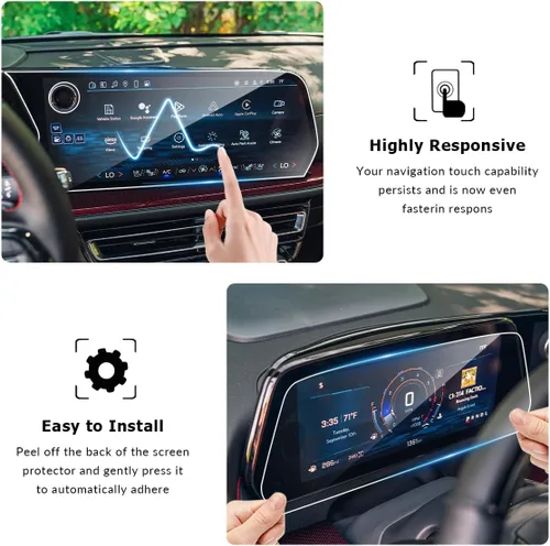 Vista 3 de INTGET 2 protectores de pantalla para Chevy Traverse 2024 2025 2026 Accesorios LT/Z71/High Country/RS vidrio templado para pantalla táctil de 17.7