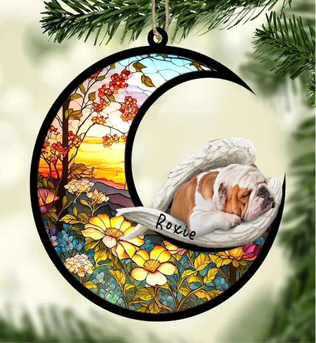 Vista 15 de Atrapasoles conmemorativo personalizado para perros, adorno navideño de Airedale Terrier, recuerdo por pérdida de mascota, regalos conmemorativos
