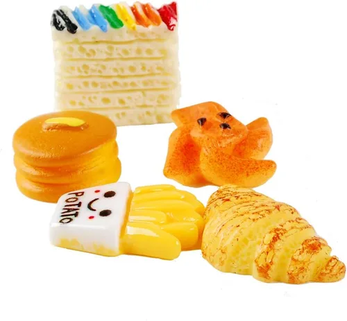 Vista 4 de NWFashion 112 piezas de decoración en miniatura de postre pastelería, decoración de pastel de alimentos, álbumes de recortes, decoración de zapatos