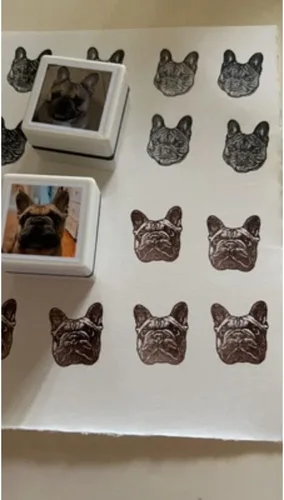 Vista 3 de Sello personalizado, sellos autoentintados personalizados para fotos de mascotas, sellos de goma personalizados, sello cuadrado, múltiples opciones