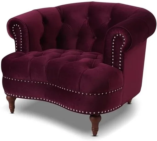 Vista 12 de MAKLAINE Silla decorativa de terciopelo con marco de madera en rosa ceniza