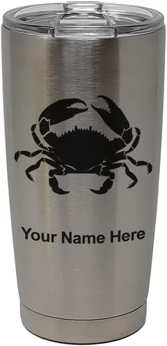 Vista 34 de LaserGram Vaso aislado al vacío de 20 onzas, cangrejo, grabado personalizado incluido (camuflaje verde)