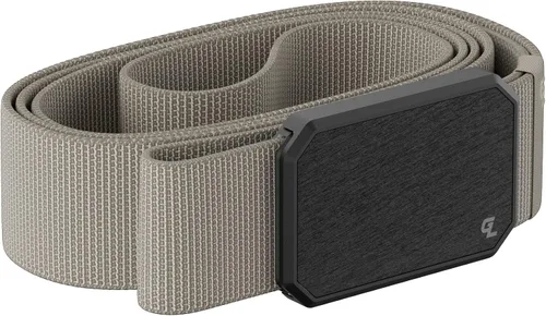 Vista 7 de Groove Life - Cinturón de nailon elástico para hombre con hebilla magnética de aluminio