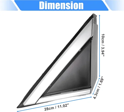 Vista 3 de X AUTOHAUX Espejo delantero izquierdo esquina triángulo Fender cubierta retrovisor triángulo Trim Panel para Cadillac SRX 2010-2016 22774041