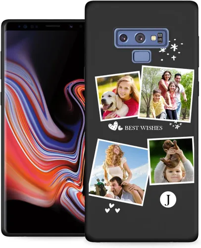 Vista 13 de Funda personalizada para Samsung Galaxy Note 9 con nombre de texto y foto - Funda suave y fina personalizable Note9 (negro)