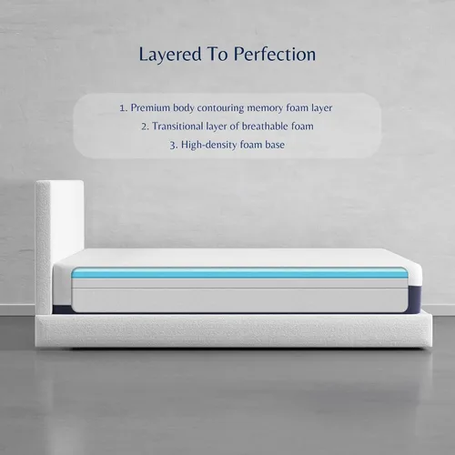Vista 5 de Miree Colchón individual de espuma viscoelástica de 10 pulgadas, certificado CertiPUR-US, cama en una caja