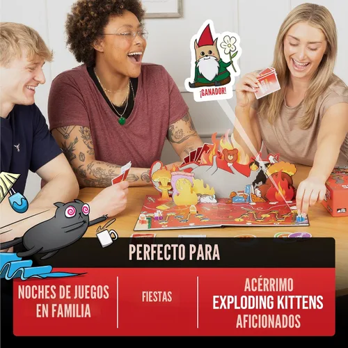 Vista 7 de Exploding Kittens: El Juego de Mesa - El Juego de Fiesta Lleno de Acción para Celebrar el 10º Cumpleaños - 2-6 Jugadores a Partir de 7 Años - Ideal