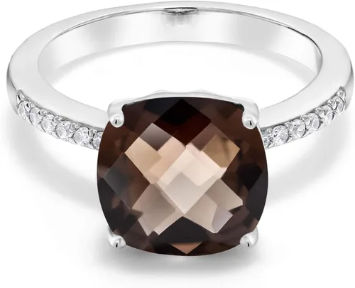 Vista 84 de Gem Stone King Anillo de compromiso de plata de ley 925 con piedra preciosa de corte cojín de 0.39 pulgadas Anillo de compromiso de aniversario