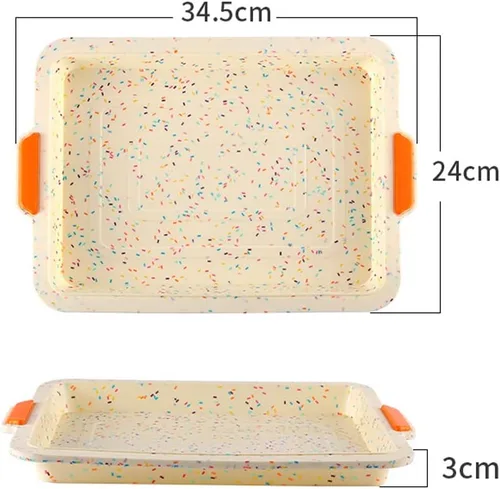 Vista 2 de CANDeal Bandeja de silicona para hornear con forro reutilizable para hornear, hoja de galletas de silicona antiadherente, bandeja rectangular