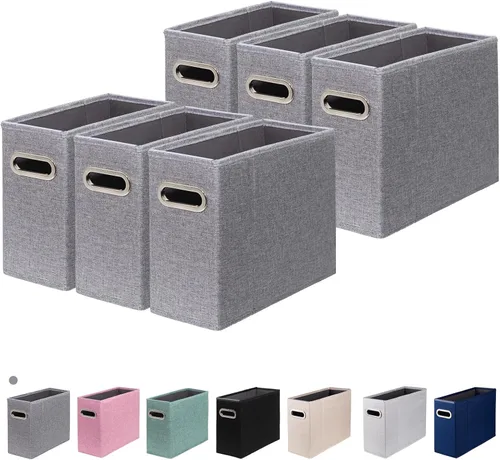 Vista 15 de Paquete de 2 organizadores de archivos tamaño carta, organizador de carpetas de archivos, caja de almacenamiento de tela, organizador de papel