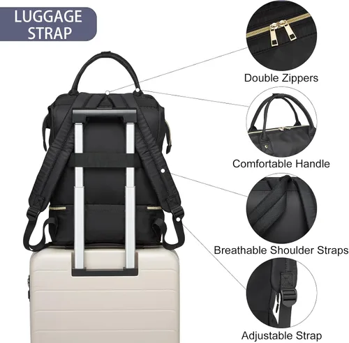 Vista 6 de seyfocnia Mochila de gimnasio para mujer, bolsa de gimnasio con compartimento para zapatos, mochila ligera para viajes, entrenamiento, deportes