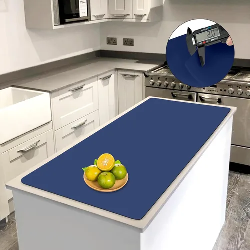 Vista 15 de Tapete de silicona súper grande, 120 x 24 pulgadas, tapete de silicona para encimera de cocina, tapete antideslizante resistente al calor, tapete