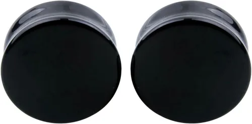 Vista 5 de Calibres para los oídos de obsidiana negra maciza tapones para los oídos soscene doble sillín