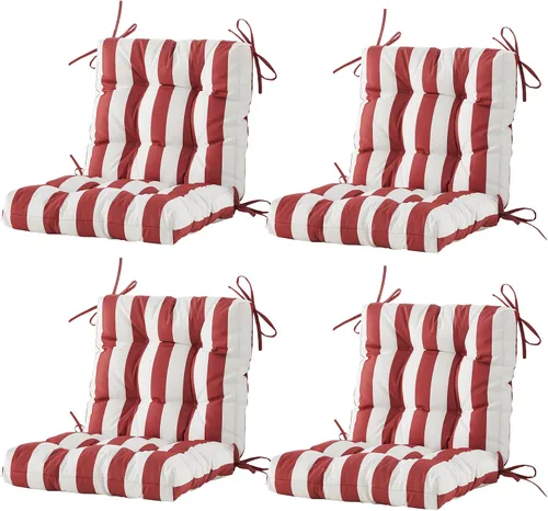 Vista 27 de BLISSWALK Cojines para sillas de exterior, 40 x 20 x 4 pulgadas, cojín de mimbre grueso con respaldo bajo y lazos para muebles de patio, floral