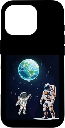 Vista 20 de Astronauts in Space Parent & Child in spacesuits with Planet Case for iPhone 16