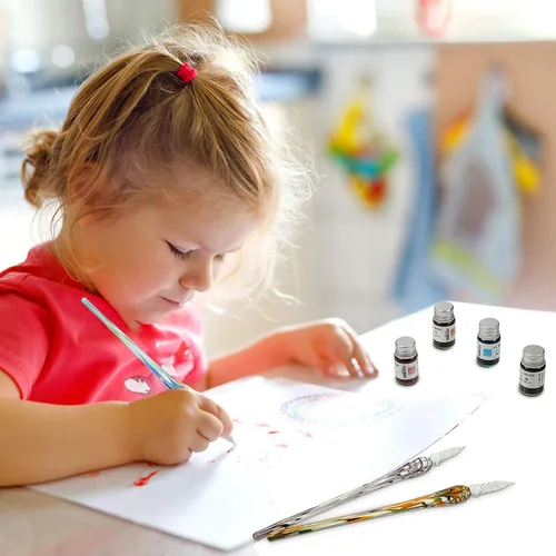 Vista 5 de Zonon 3 bolígrafos de cristal hechos a mano con caligrafía de cristal de borosilicato, firma para artistas, mujeres, hombres, adolescentes
