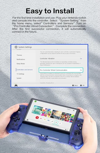 Vista 7 de ECHZOVE Nintendo Switch OLED Controller Grip, Ergonomic Controller for Switch OLED and Switch with Gravity Induction of Six-Axis Gyroscope, Double